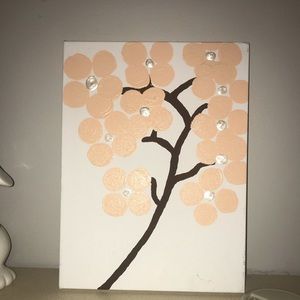 Hand painted flower canvas